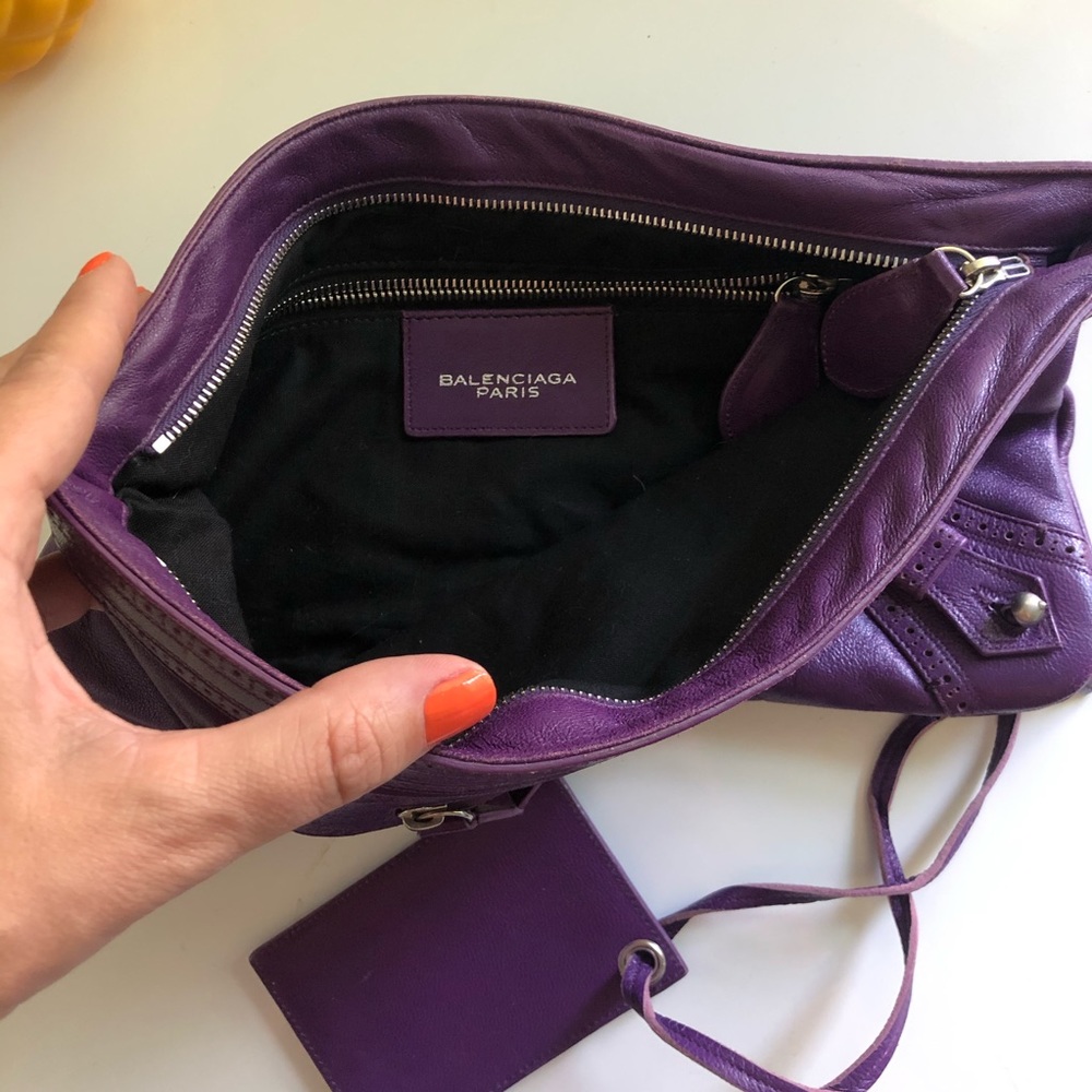 Balenciaga Purple Leather Clutch - Picture 5 of 14